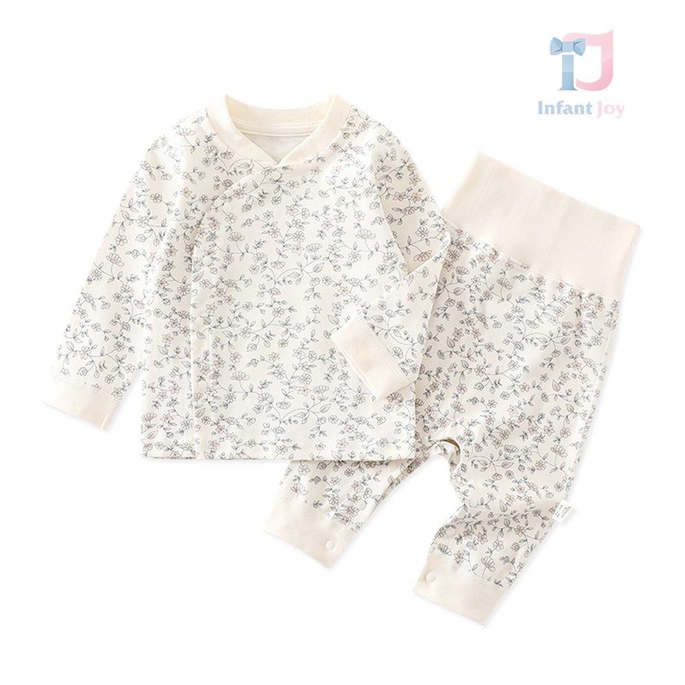 Set de 2 piese cu închidere cu capse, format din bluză tip „îmbrățișează-mă” și pantaloni White Flowerista