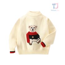 Pulover premium din tricotaj cu aplicație țesută Maison Cub Cocoa Vanilla