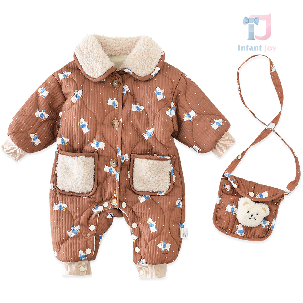 Set de 2 piese cu salopetă cu puf ecologic și borsetă de umăr Snow Dream