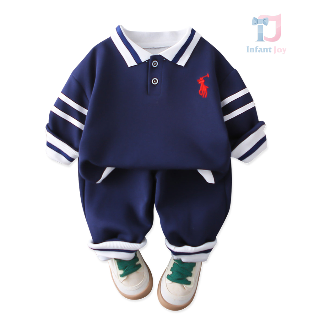 Set de 2 piese cu guler clasic și broderie Navy Style