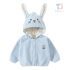 Hanorac din fleece cu glugă, urechiușe 3D și broderii Sugar Bunny Blue