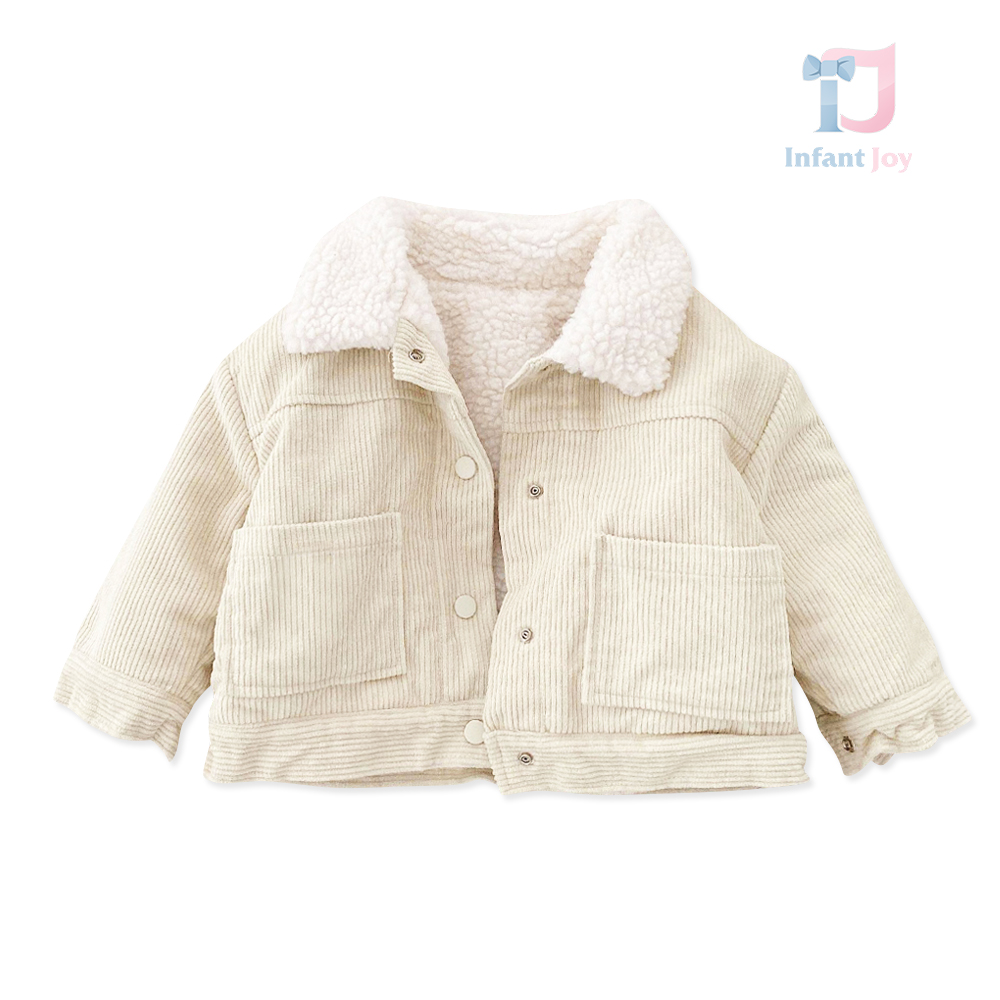 Geacă cu căptușeală din blană buclată și închidere cu capse Vanilla Softness