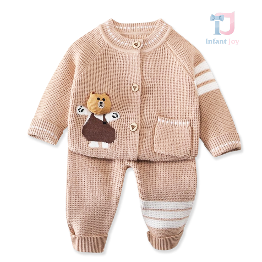 Set din tricotaj de 2 piese cu cardigan și pantaloni Warm Bud