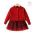 Set premium elegant de 2 piese cu cardigan, elemente 3D și fustă cu tulle Rubby Glow
