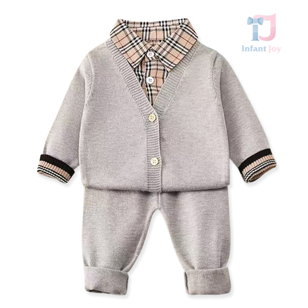 Set premium sport-elegant din tricotaj de 2 piese cu cardigan și pantaloni Winter Gent