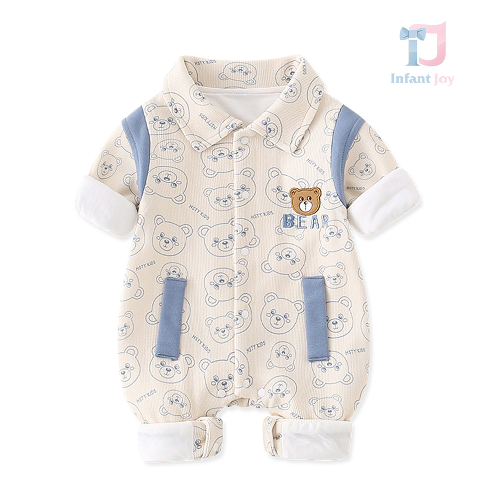 Salopetă cu guler clasic și imprimeu cu ursuleți Bearling