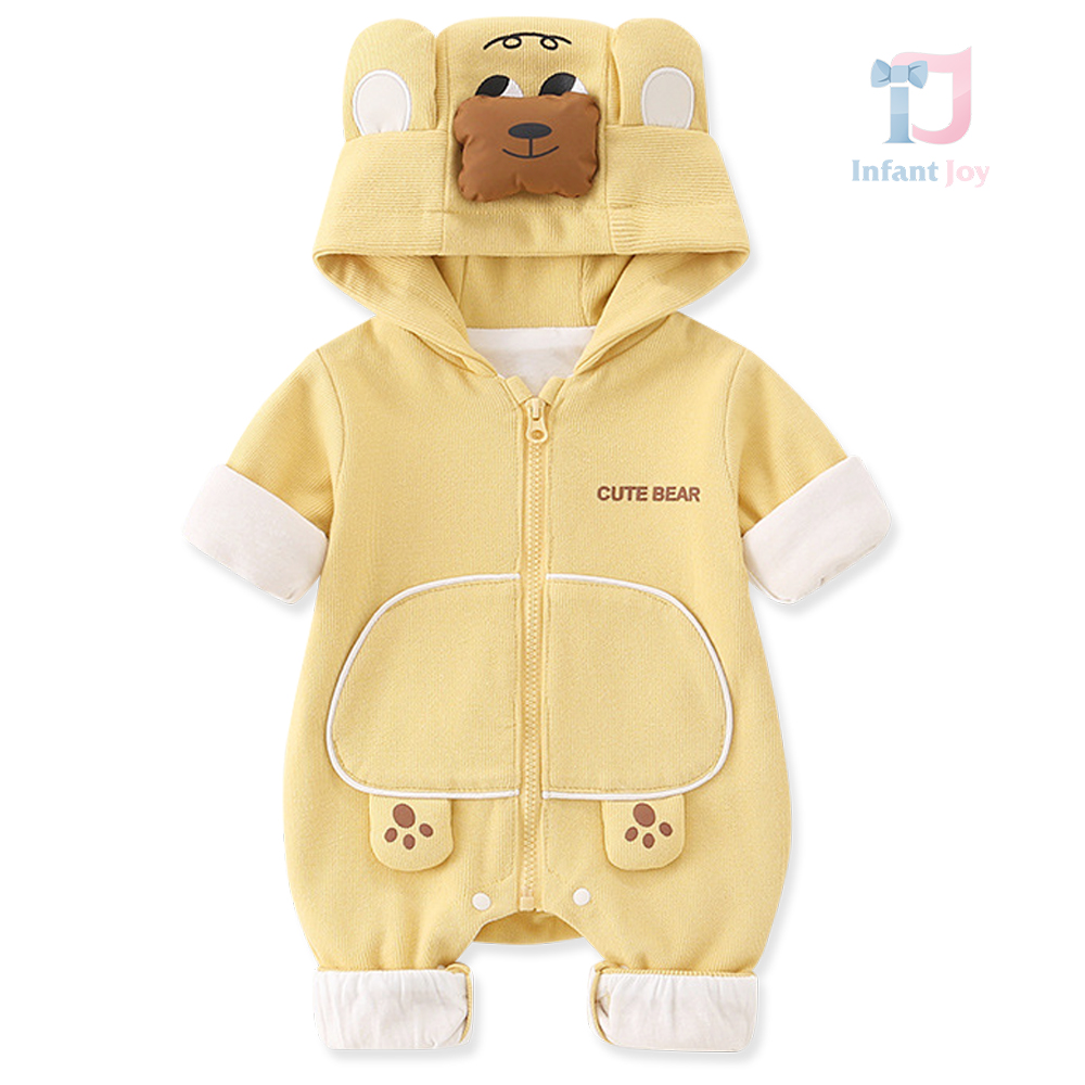 Salopetă cu glugă adăugată și elemente 3D Cute Bear