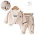 Set sport vătuit de 3 piese din sweatshirt cu guler înalt, bluză și pantaloni cu broderie Calm Athletica