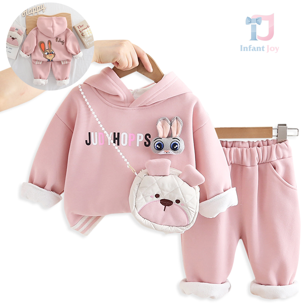 Set sport matlasat de 3 piese cu hanorac cu glugă, pantaloni și gentuță crossbody Juddy Hops