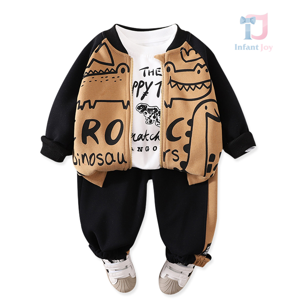 Set sport de 3 piese cu bomber, bluză imprimată și pantaloni Mini Rex