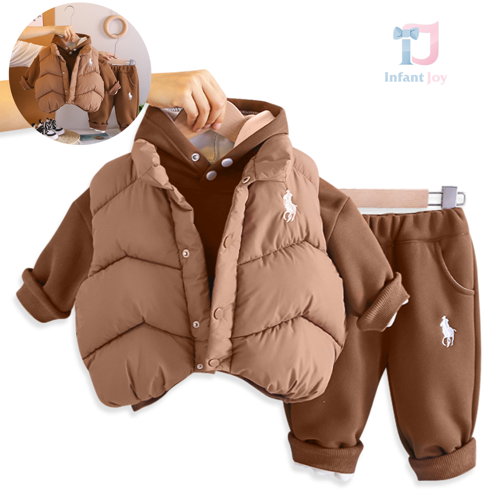 Set Sport vătuit de 2 piese cu vestă, bluză / hanorac cu glugă și pantaloni Polo Sprint Choc