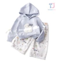 Set de 2 piese cu pulover cu glugă, elemente 3D și pantaloni Pup Muse