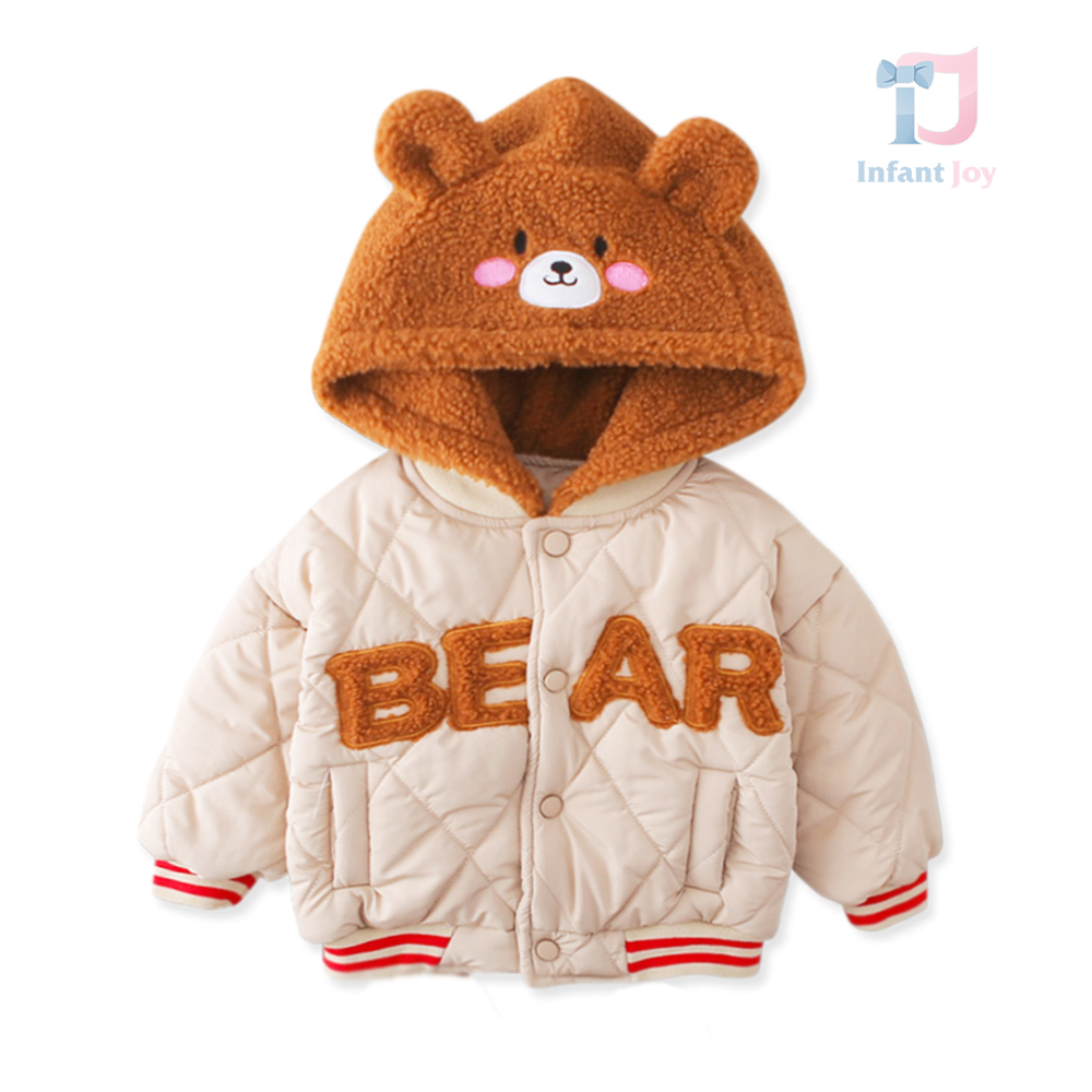 Jachetă cu glugă added and inscriptions din plus Bear Hugs Caramel