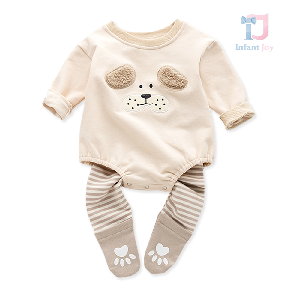 Set de 2 piese din body cu aplicație plușată și pantaloni tip ritanți Lil Pup