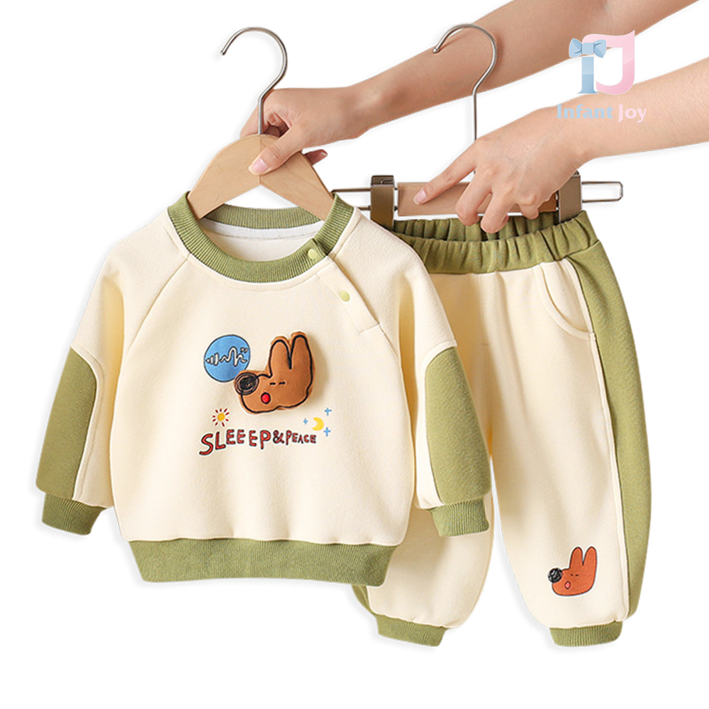 Set de 2 piese din bluză/sweatshirt cu element 3D, imprimeuri și pantaloni Sleep&Peace