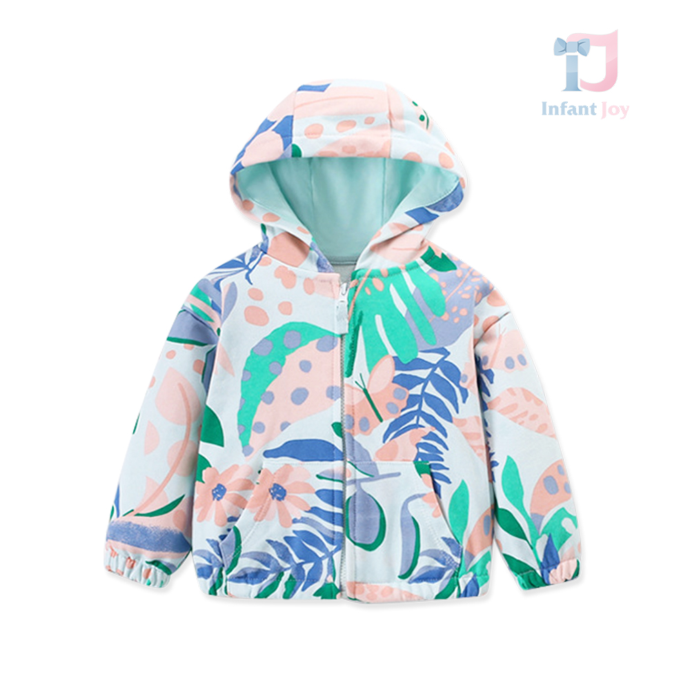 Hanorac cu imprimeu tropical multicolor și glugă Tropical Vibe