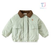 Geacă bomber impermeabilă, cu guler clasic și broderie minimalistă Mint Vibes