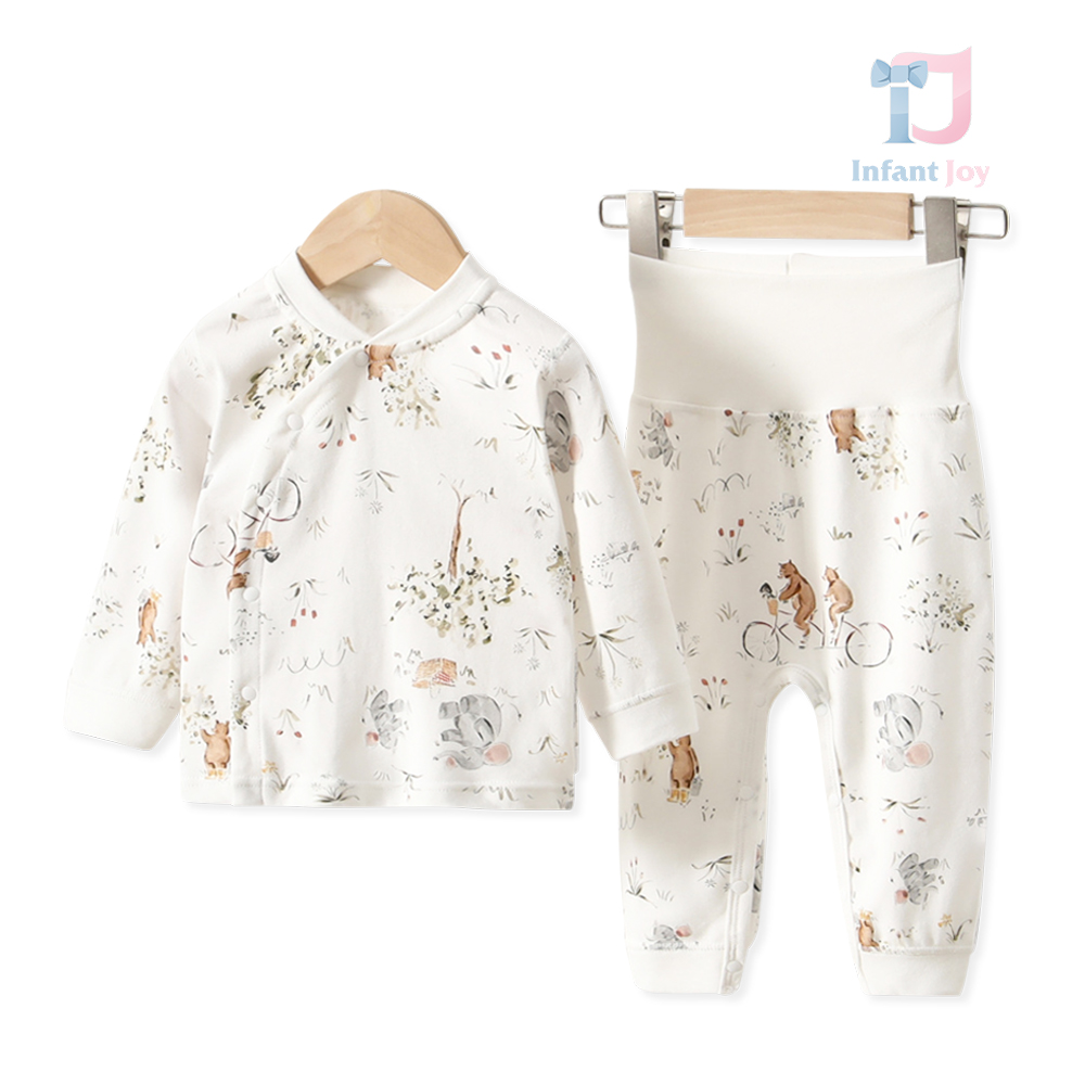 Set de 2 piese cu bluză tip „încrucișat” și pantaloni cu talie înaltă Forest Bear