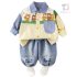 Set de 2 piese din cămașă cu model fresh și pantaloni din denim Sunny Day