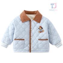 Jachetă matlasată cu guler clasic și închidere cu capse Baseball Dog Blue