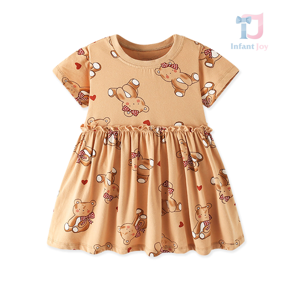 Rochie cu imprimeu cu mai mulți ursuleți și fronseuri Bear Toys