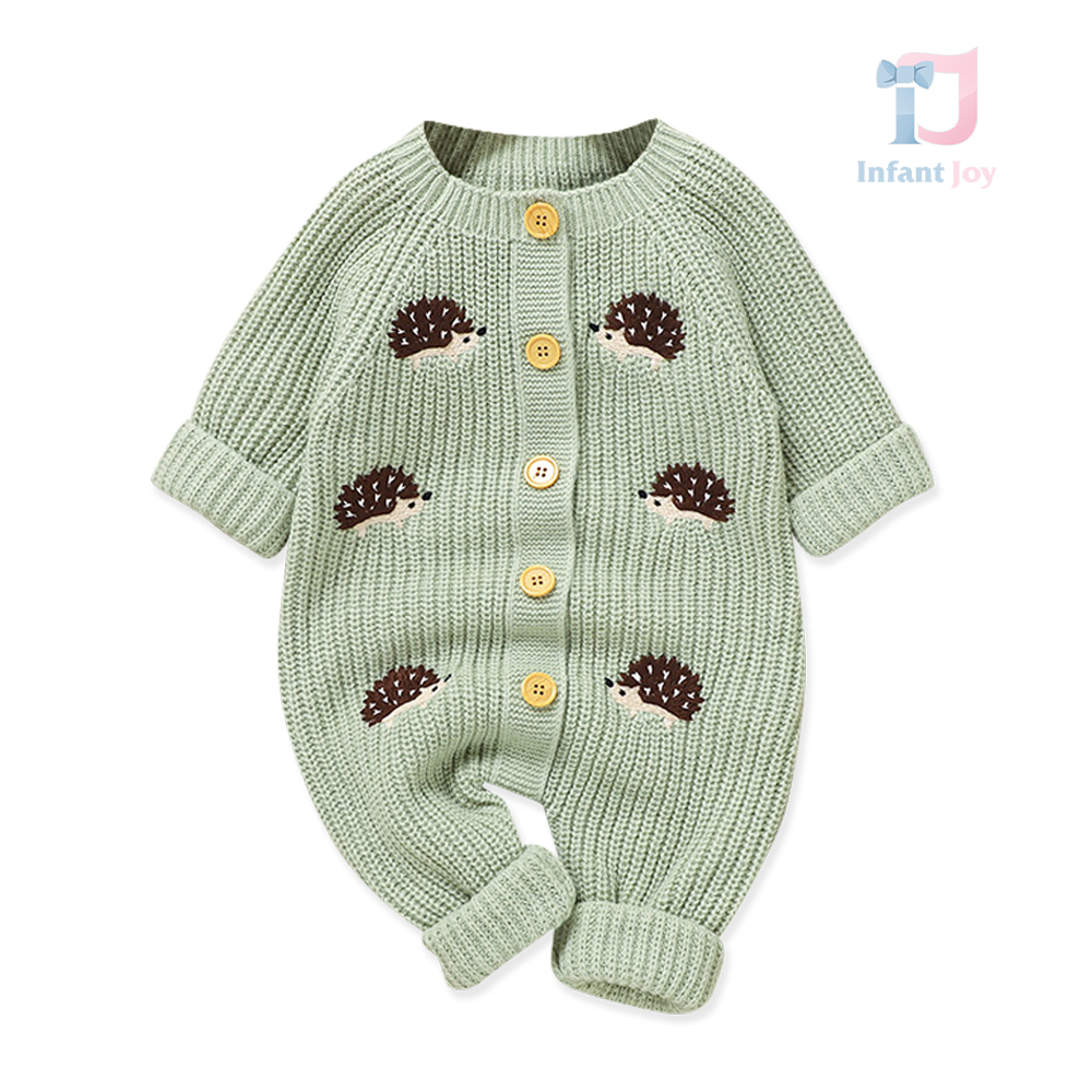 Salopetă din tricot cu broderii multiple Tiny Hedgehaven