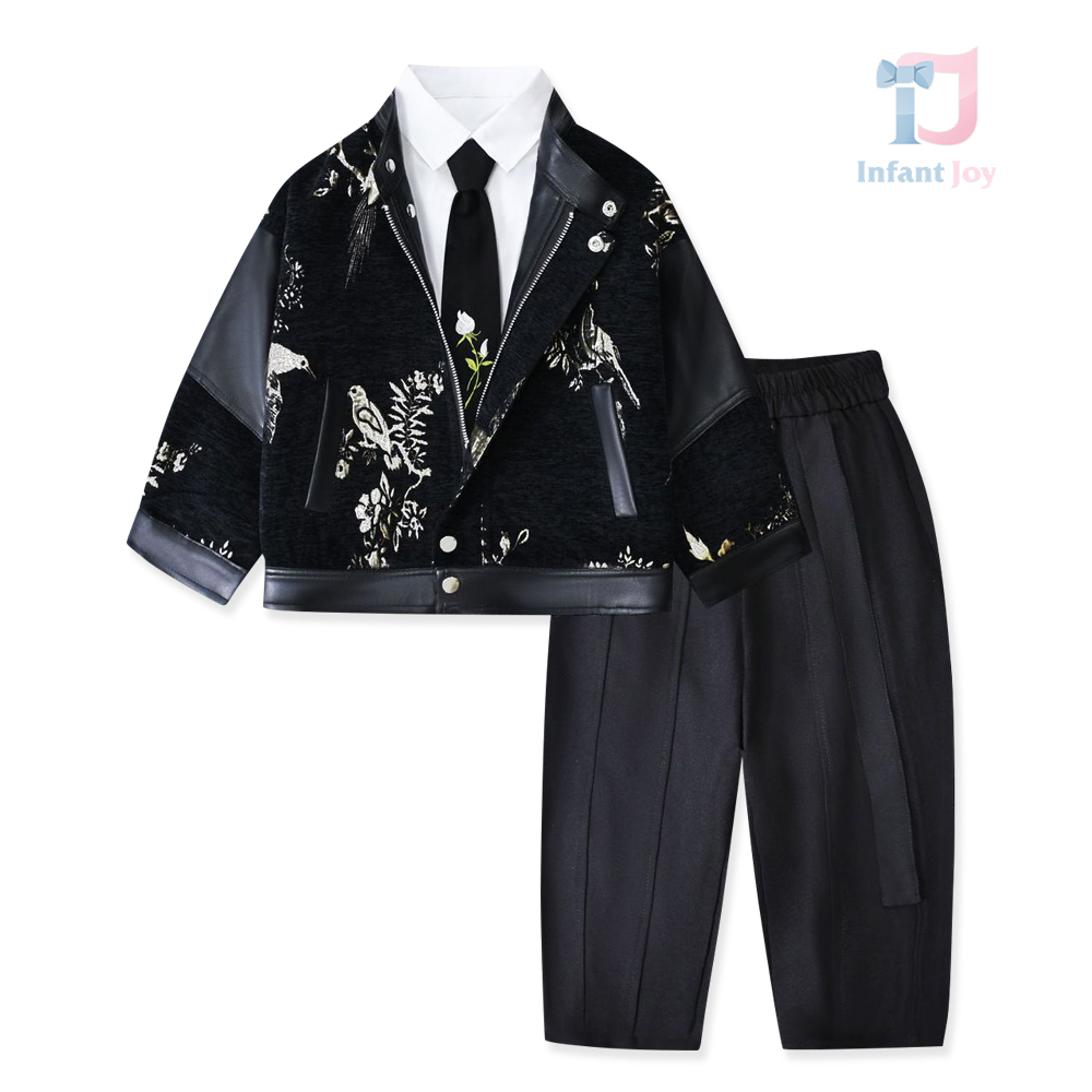 Set elegant de 3 piese cu jachetă extravagantă, cravată și pantaloni Eclipse Gentleman