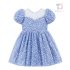Rochie elegantă cu mâneci bufante și paiete Blue Glow