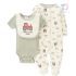 Set de 3 piese din romper cu imprimeu fermier, body și bavetă Daddys Helper
