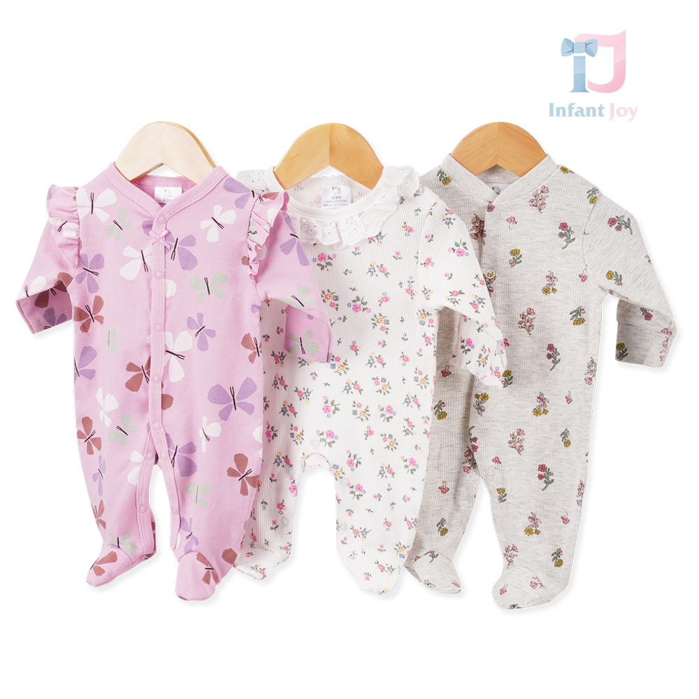 Set de 3 piese format din romper-e Color Flora