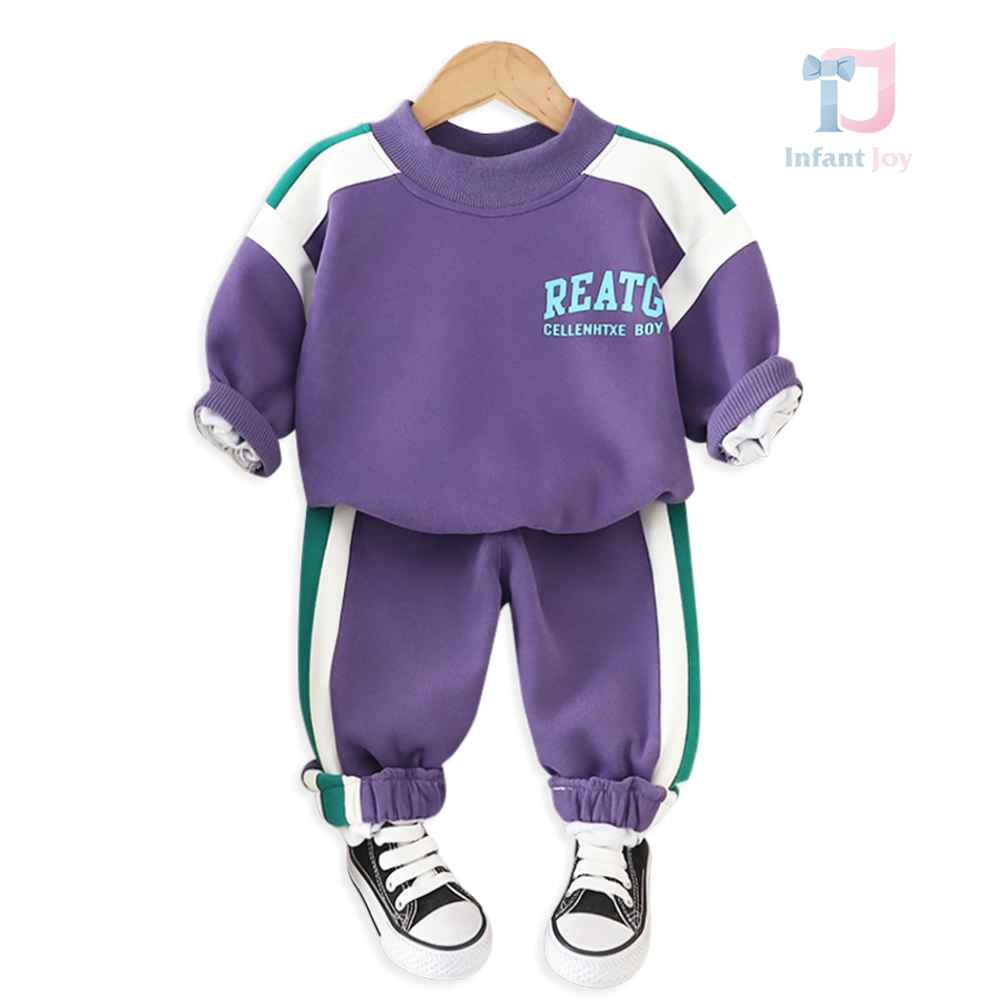 Set de 2 piese format din bluză/hanorac cu imprimeuri și pantaloni Let`s Sport Purple