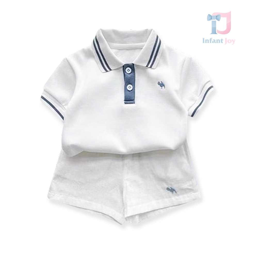 Set de 3 piese din tricou cu guler clasic, pantaloni și șapcă cu cozoroc Magnetic Boy