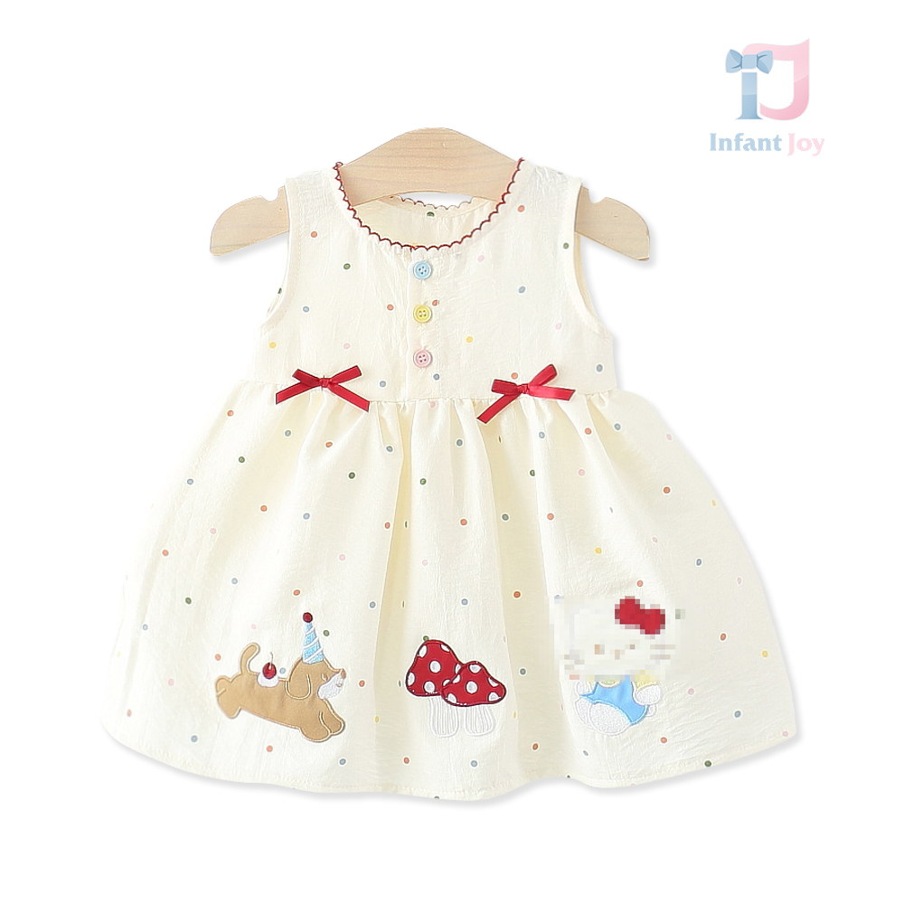 Rochie cu broderii și funde 3D Mini Dots
