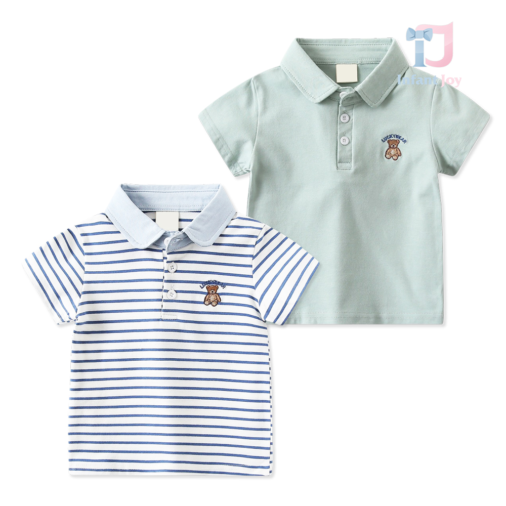 Set din două tricouri cu guler clasic și broderie Luck Bear