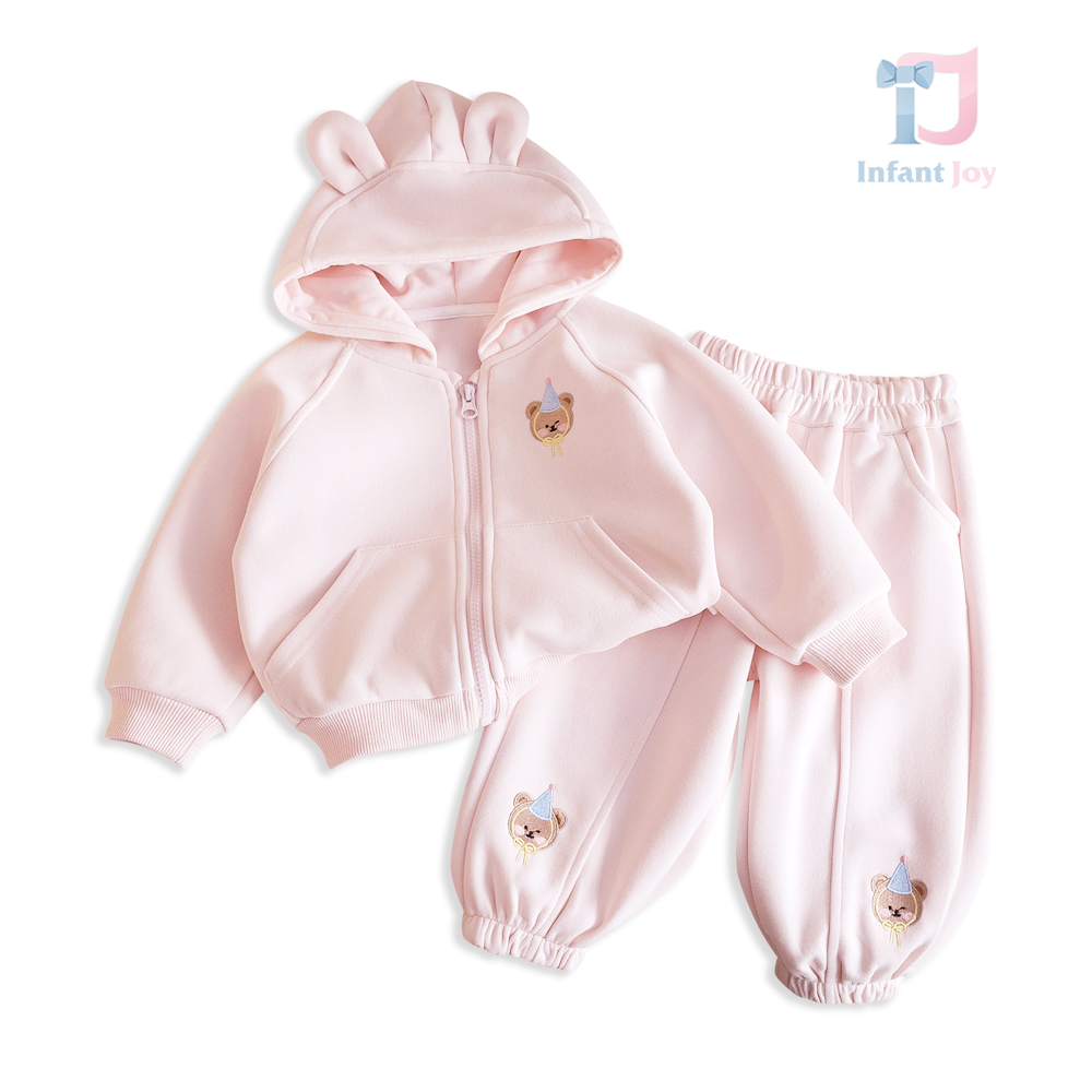 Set sport de 2 piese din hanorac cu glugă, urechi 3D și pantaloni Party Bear