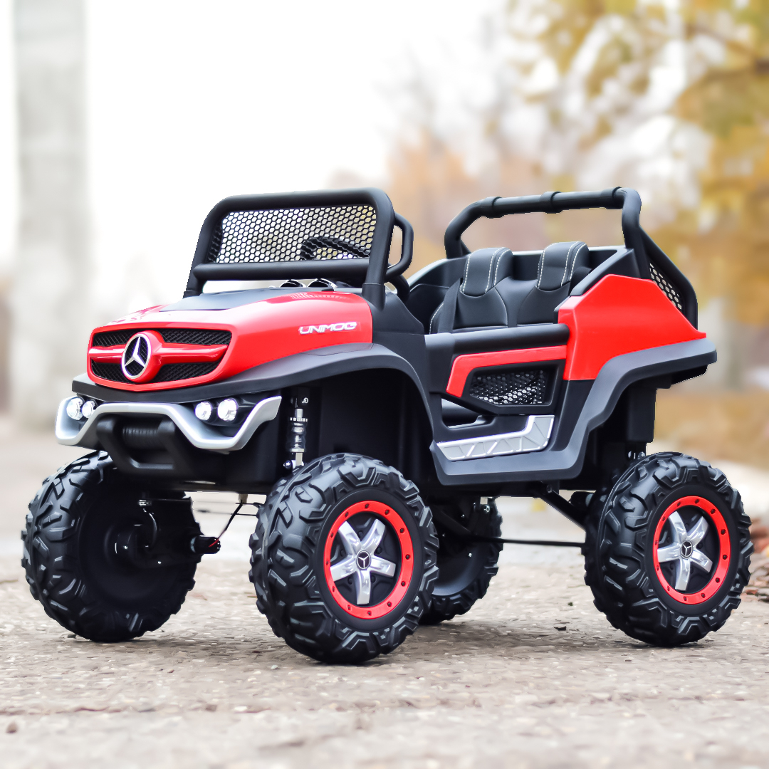 masinuta-electrica-pentru-2-copii-licenta-mercedes-unimog-4×4-140w-premium-rosu-222243