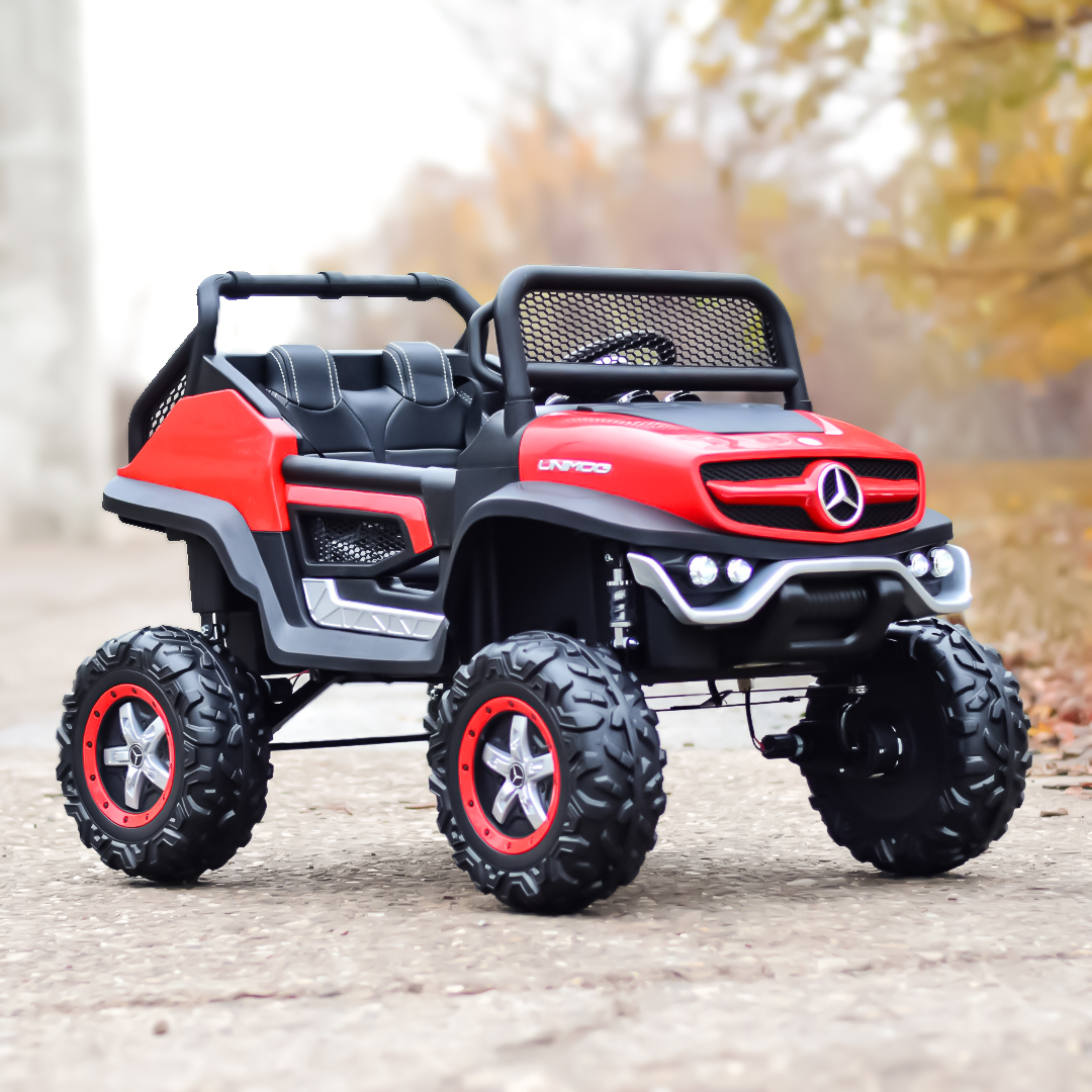 masinuta-electrica-pentru-2-copii-licenta-mercedes-unimog-4×4-140w-premium-rosu-545909