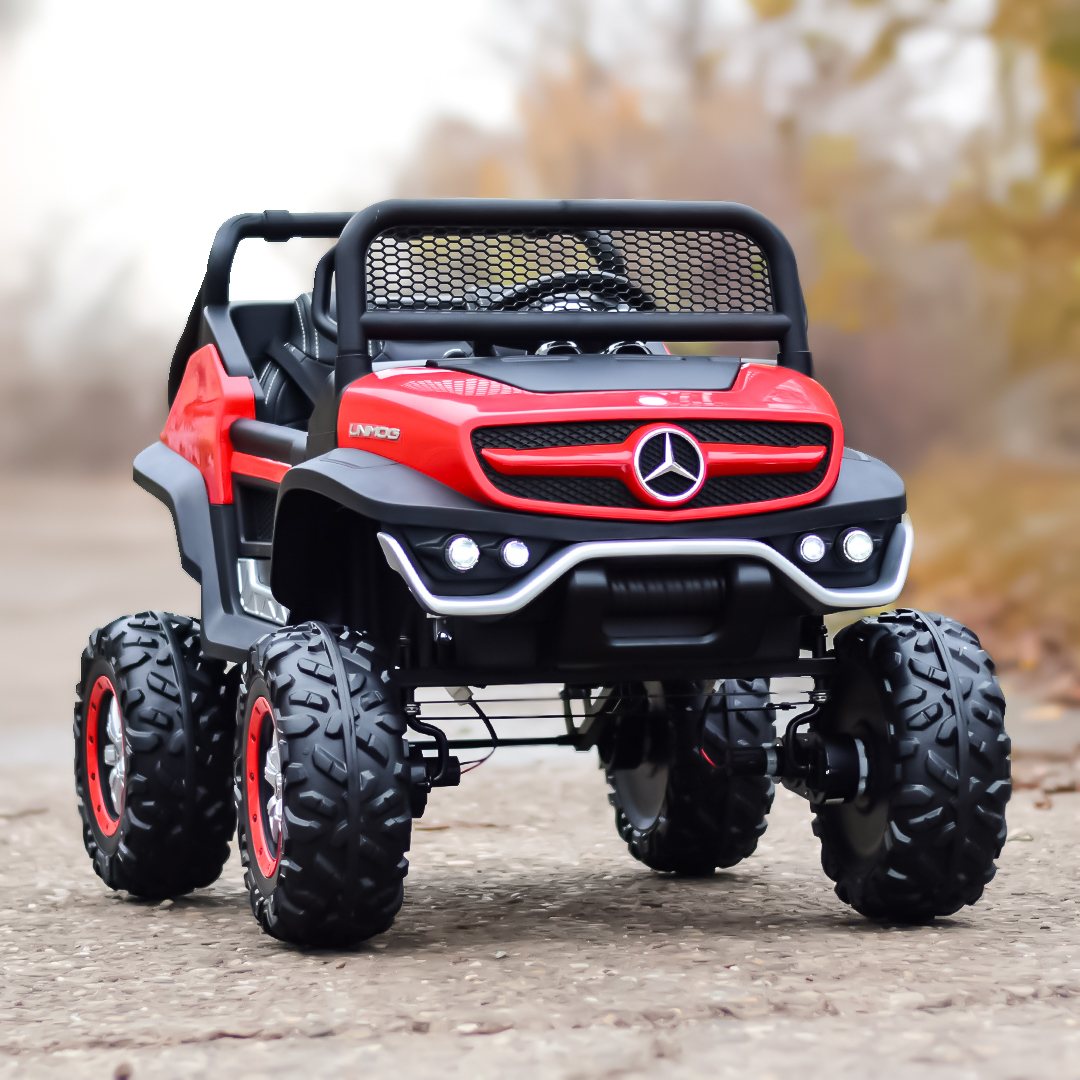 masinuta-electrica-pentru-2-copii-licenta-mercedes-unimog-4×4-140w-premium-rosu-654985