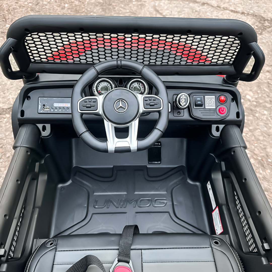 masinuta-electrica-pentru-2-copii-licenta-mercedes-unimog-4×4-140w-premium-rosu-896329
