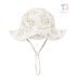 Pălărie din muselină cu bor, șnur și imprimeu floral Summer Flowers Vanilla