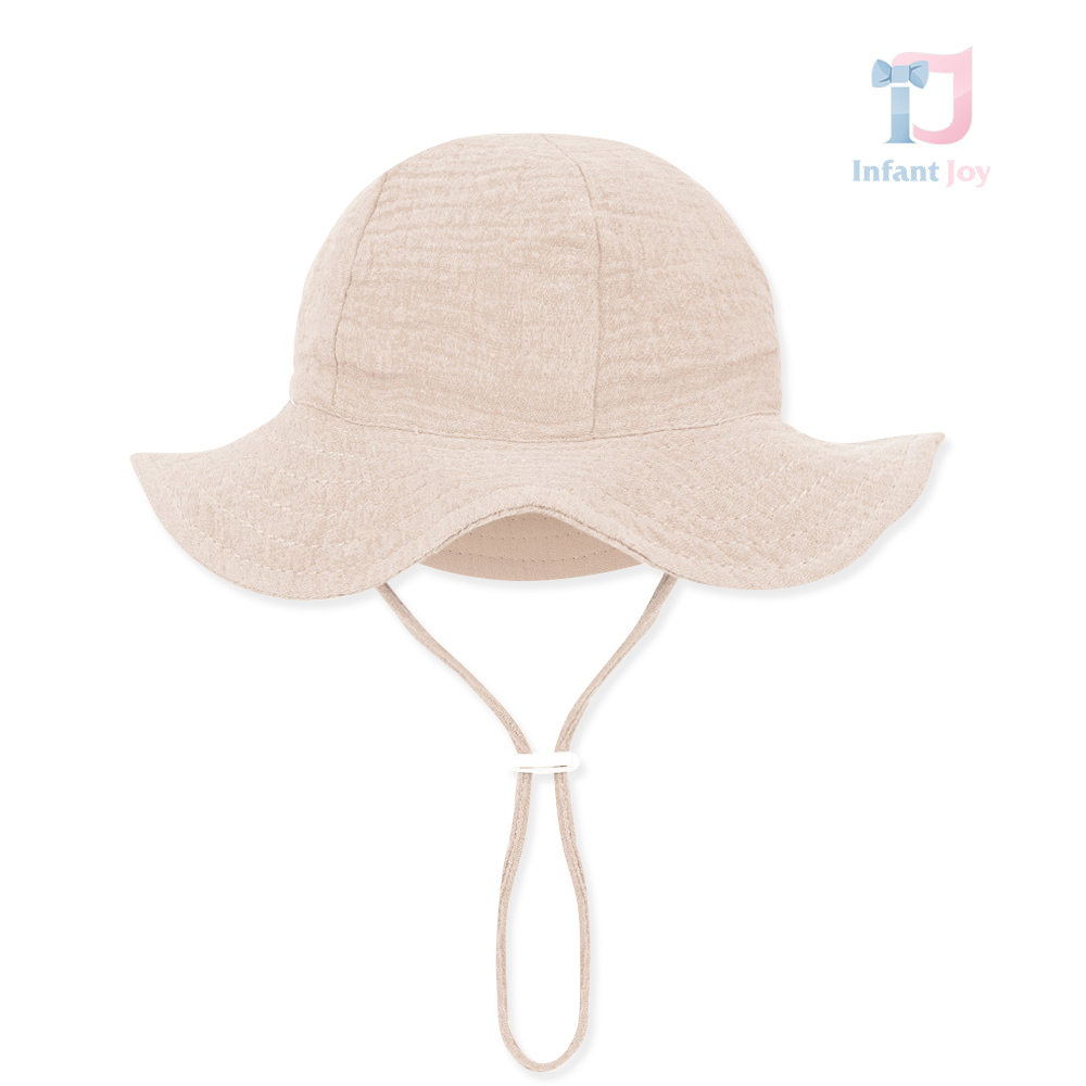 Pălărie din muselină cu bor și șnur Summer Touch Beige