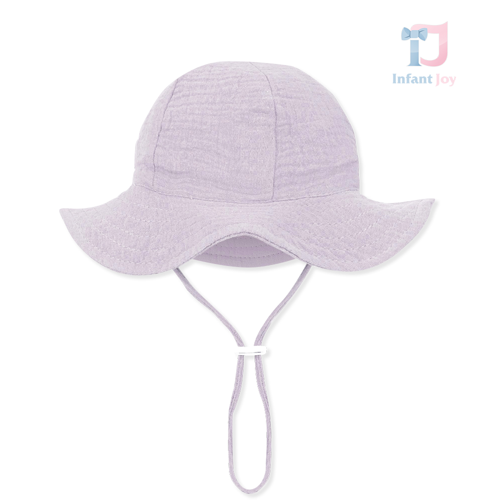 Pălărie din muselină cu bor și șnur Summer Touch Lilac