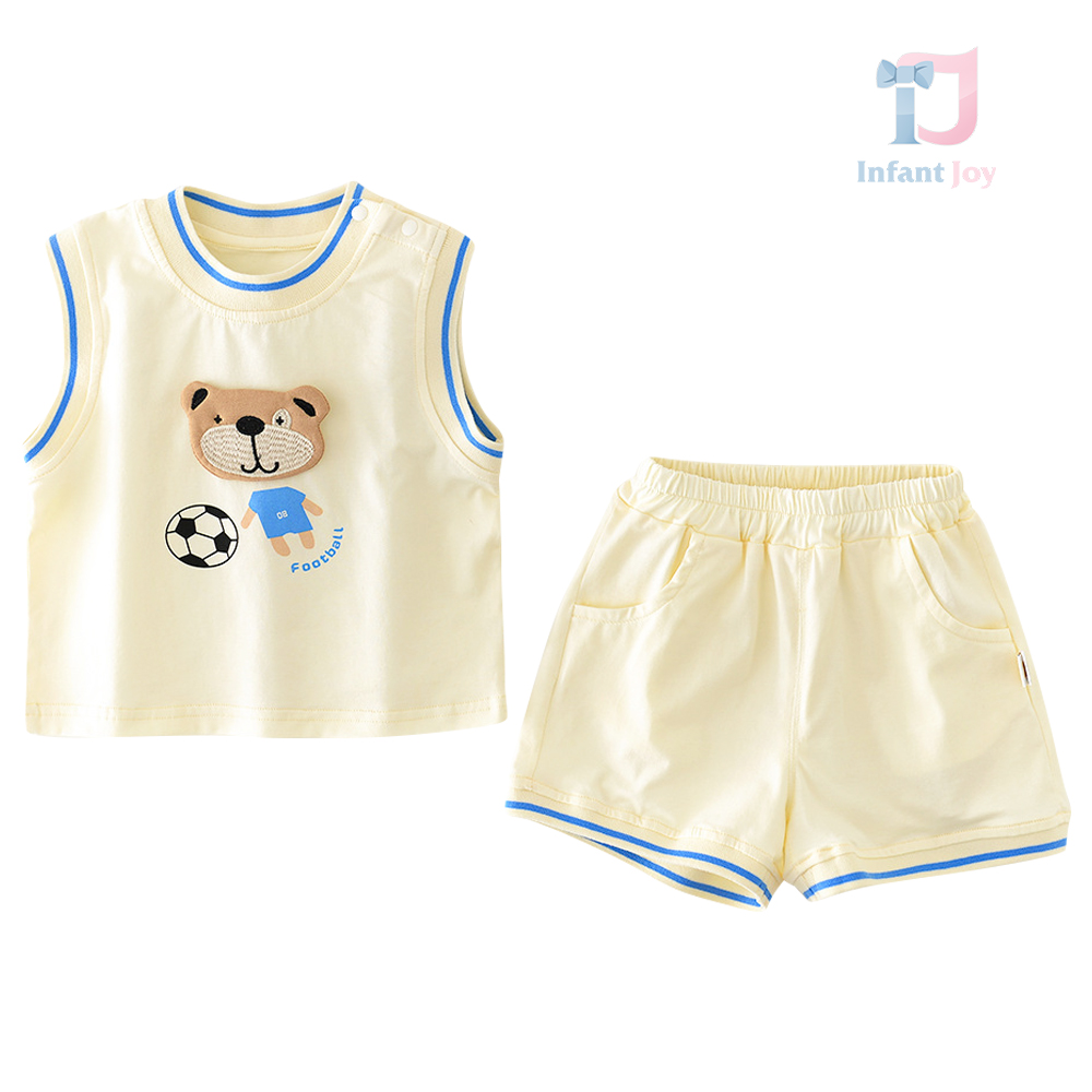 Set de 2 piese top cu elemente 3D, imprimeuri și pantaloni scurți Mini Football