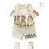Set de 2 piese modern din tricou cu imprimeu și pantaloni scurți Hurah World