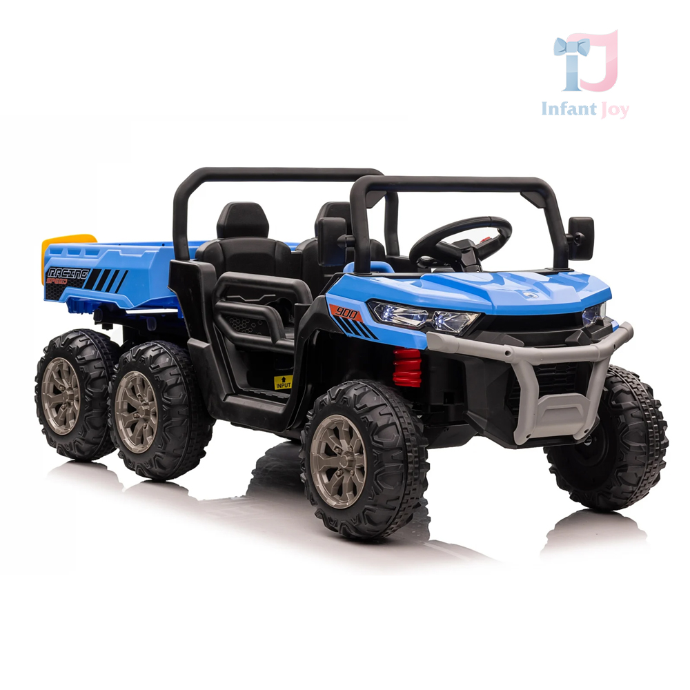 UTV Farm Tractor 6×6 electric pentru 2 copii, 180W, 12V, model Premium, culoare albastră