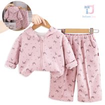 Set de 2 piese sport din hanorac cu glugă și pantaloni evazați Bow Sprinkle