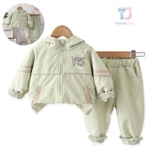 Set de 2 piese din fâș: hanorac cu glugă, imprimeu și pantaloni Yes