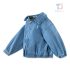 Jachetă din denim cu guler clasic, fermoar și broderie Classic Style