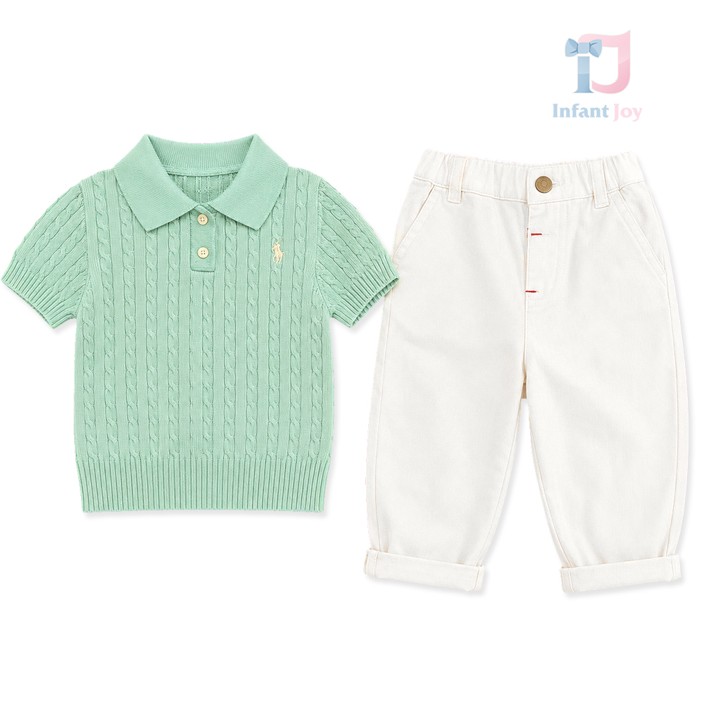 Set de 2 piese bluză cu mânecă scurtă și pantaloni lungi Kangaroo Turquoise