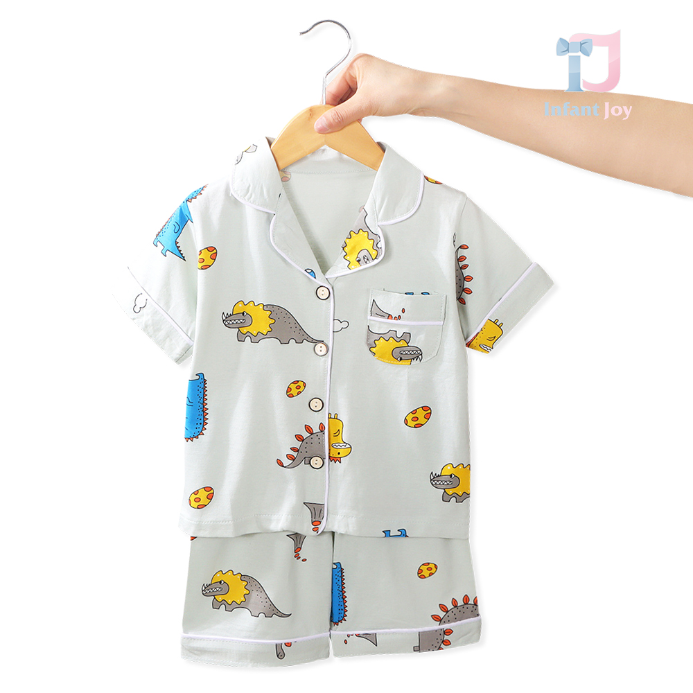 Set de 2 piese pijama din cămașă cu mânecă scurtă și pantaloni Sleepy Dino
